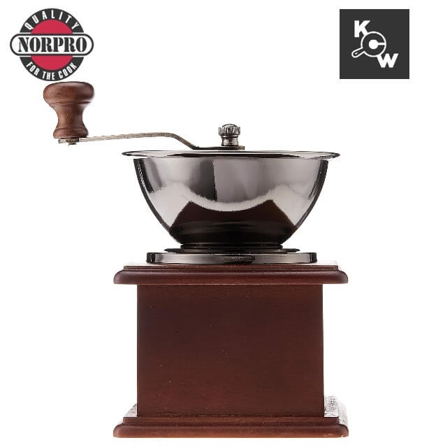 เครื่องบดกาแฟแบบมือหมุนคลาสสิก Norpro 5548 สีไม้เกาลัด